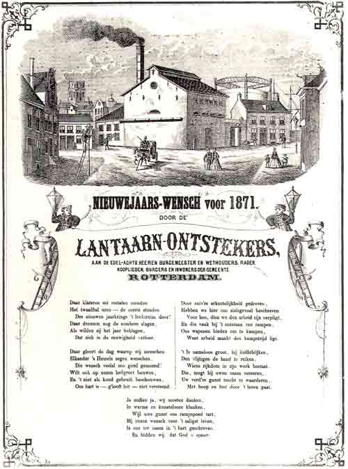 Nieuwjaarswens lantaarnontstekers 1871